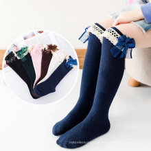 Großhandel Rüschen Spitzen Bowtrim Socken Kinder Kinder Socken solide